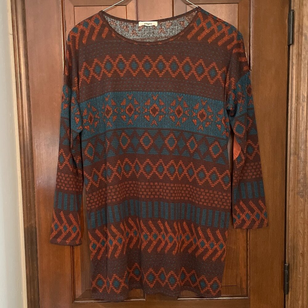 NWOT Size XL eloges tunic with elbow patches